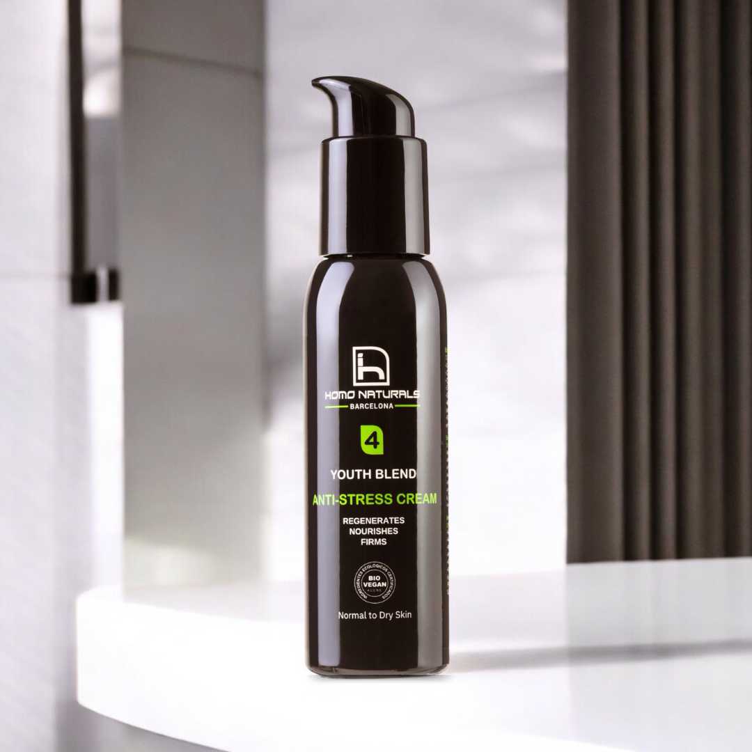 Crema antiedad para hombres. Con Bakuchiol, el retinol natural y ácido hialurónico. Ecológica y vegana.