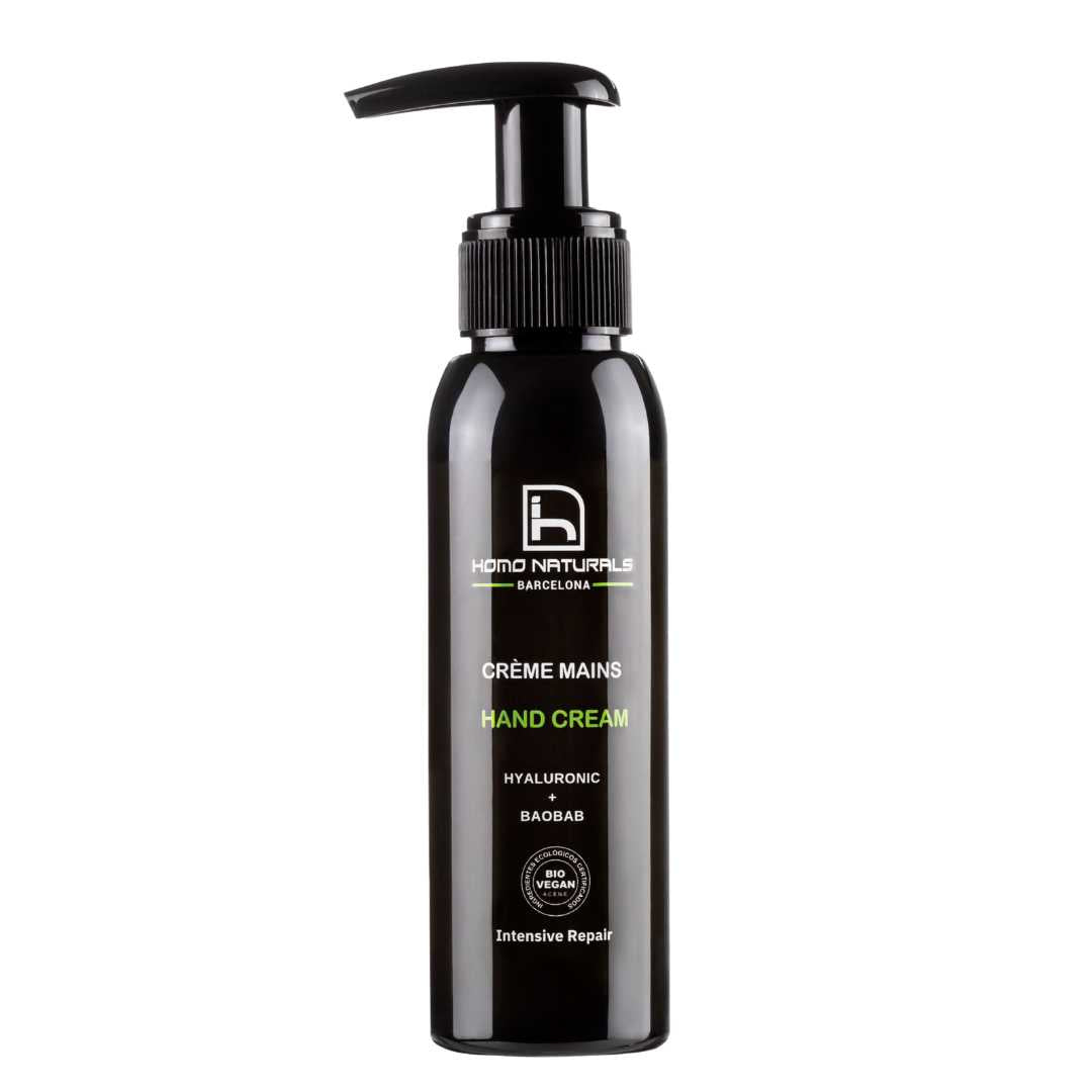 Crema de manos para hombre. Natural y con ácido hialurónico.