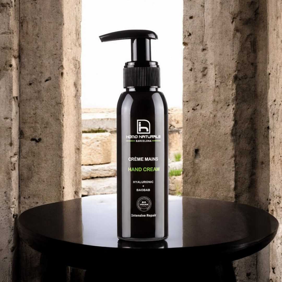 Crema de manos natural para hombres. Ecológica y vegana. Sin derivados del petróleo.