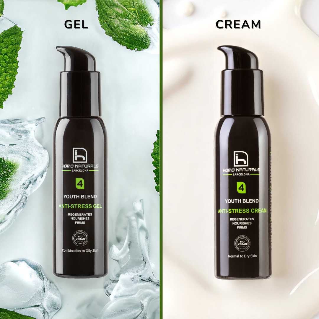 Crema facial antiarrugas para hombre. 100% natural. Cón ácido hialurónico y Bakuchiol, el retinol natural. Sin derivados del petróleo ni parabenos. Con certificación ecológica y vegana