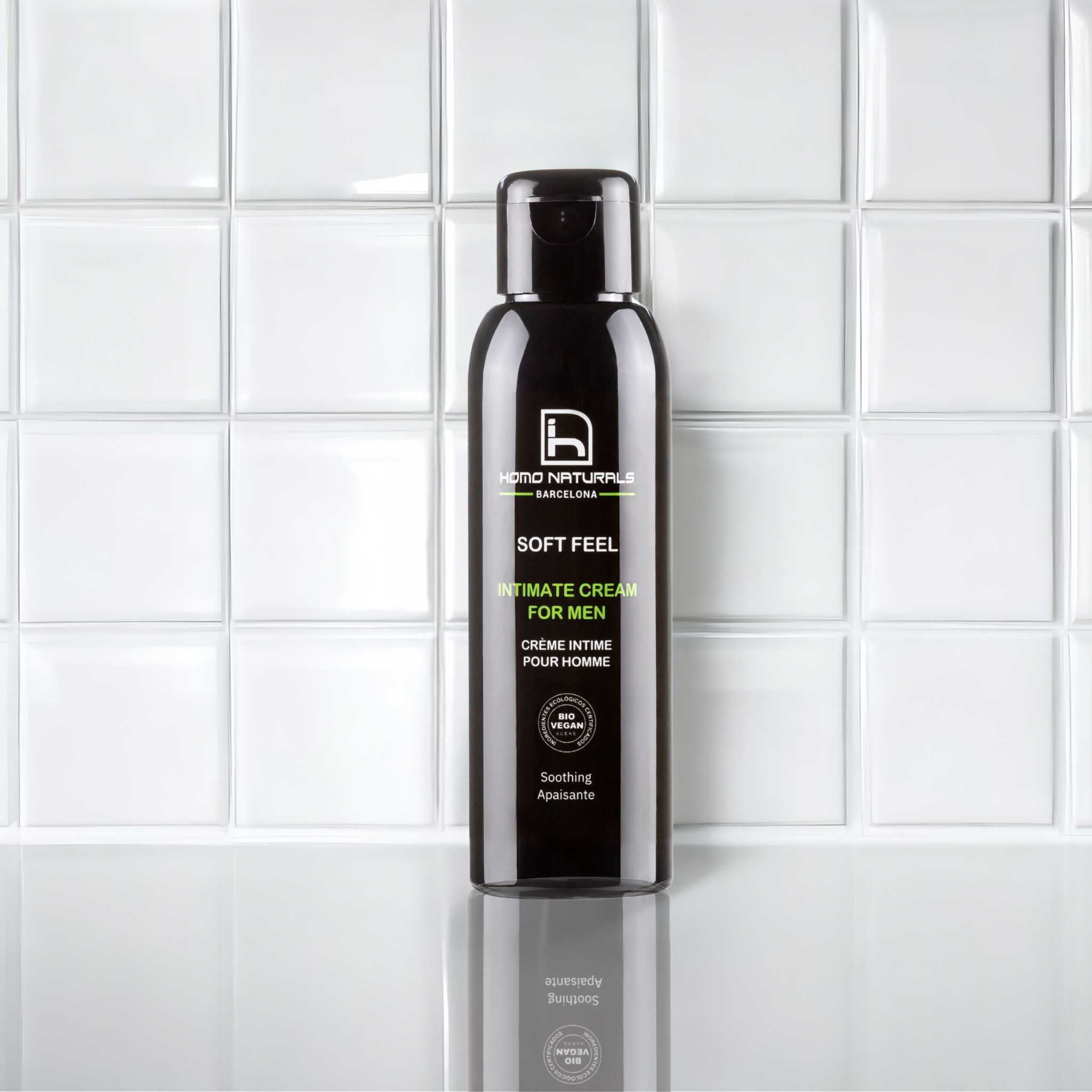 Crema íntima natural para hombre. Calma pieles enrojecidas e irritadas. Previene malos olores.