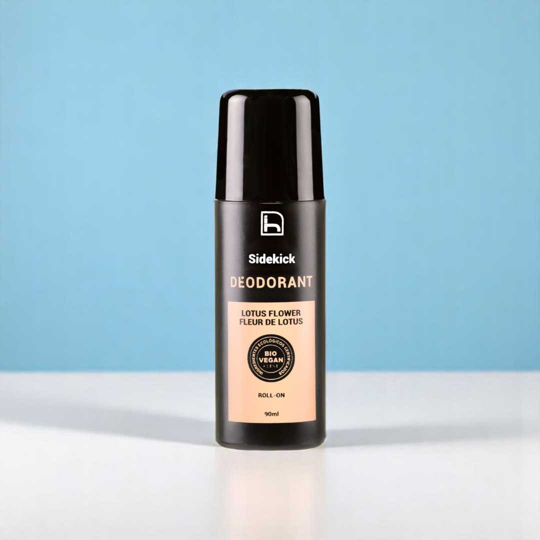 Desodorante para hombre. Natural, sin aluminio y sin alcohol. Roll on de gran formato. Sin parabenos. Con certificación Bio + Vegan.