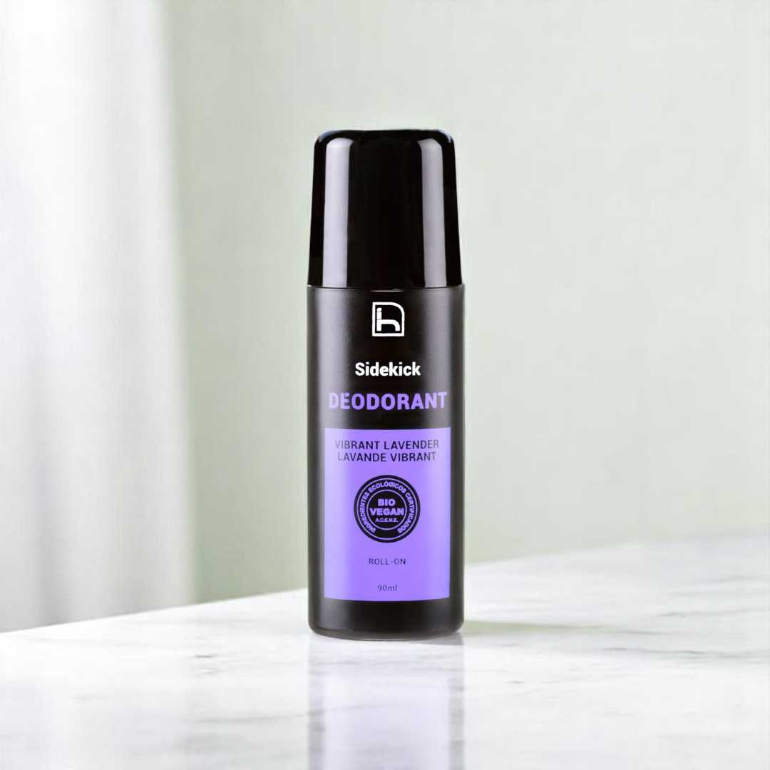 Desodorante ecológico, sin alcohol y sin aluminio para hombre. 100% natural y certificado Bio + Vegan. Roll on con potente fórmula antibacteriana.