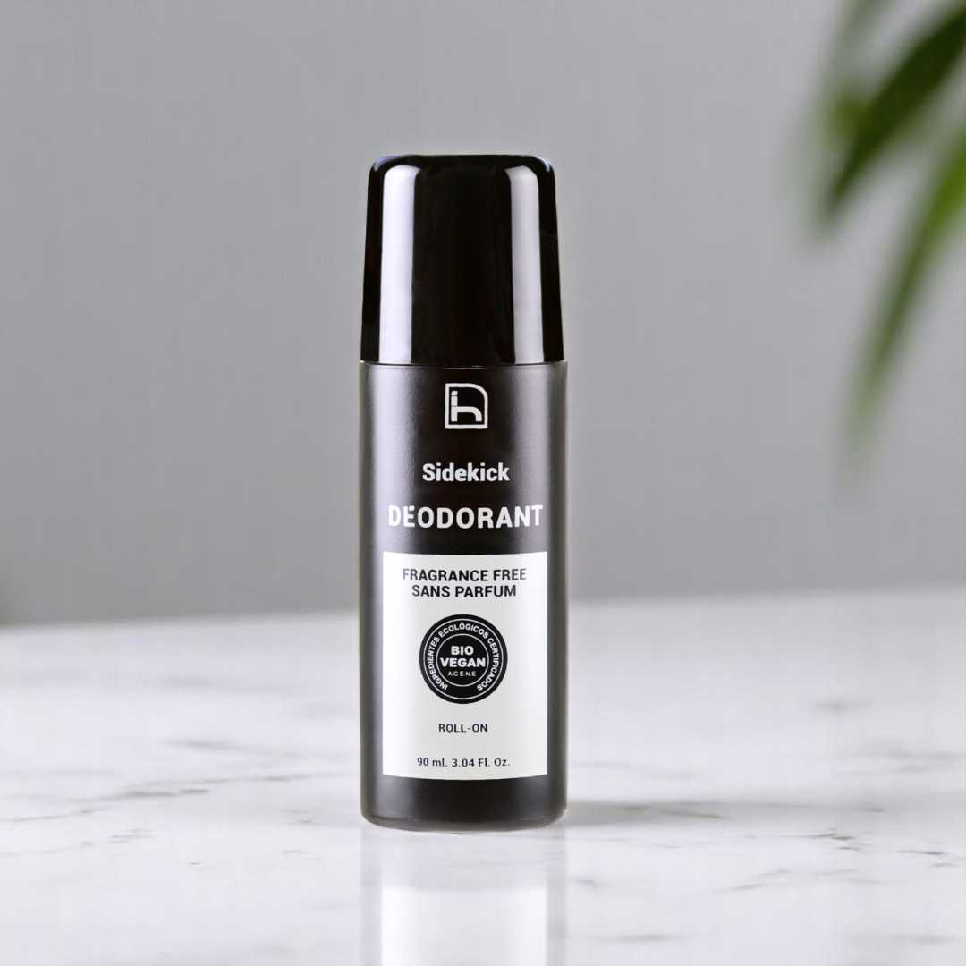 Desodorante sin perfume para hombre. Roll on sin aluminio y sin alcohol. Fórmula natural con certificación ecológica y vegana. Sin parabenos.