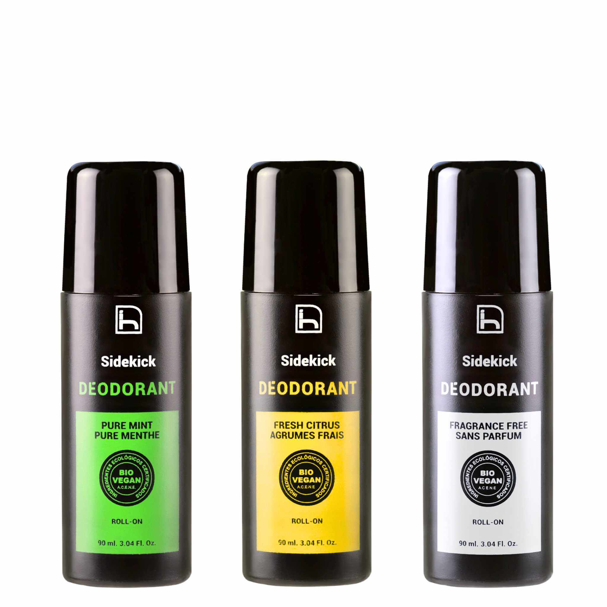 Desodorantes para hombre con fórmula natural, sin aluminio y sin alcohol. Potentes antibacterianos con gran eficacia. Sin parabenos.