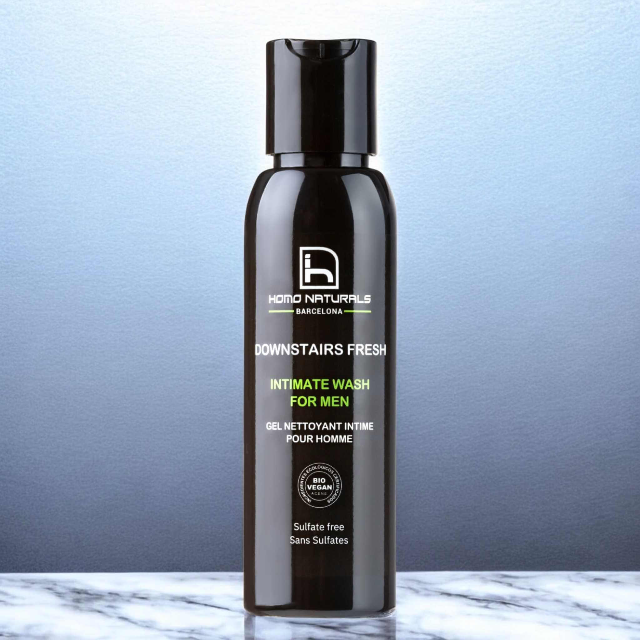 Gel de higiene intima para hombre. Natural y ecológico. Sin sulfatos.