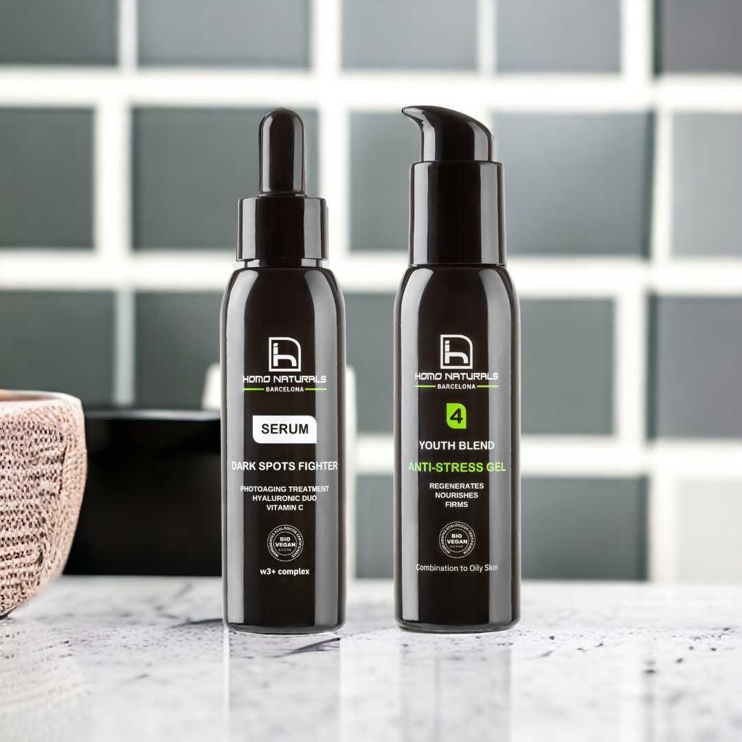 Kit antiarrugas hombre piel grasa compuesto de serum facial y crema antiarrugas para hombre