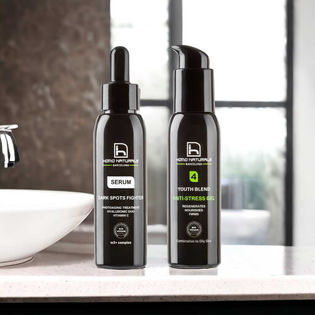 Kit antiarrugas hombre piel grasa compuesto de serum facial y crema antiarrugas para hombre