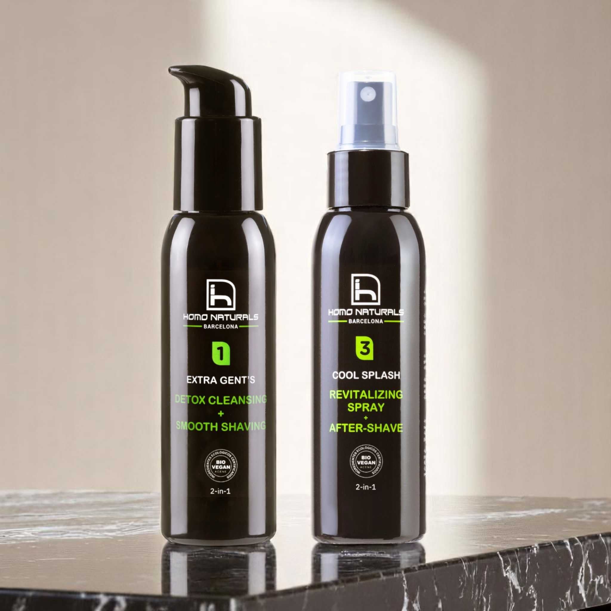 Kit de afeitado natural para hombres.