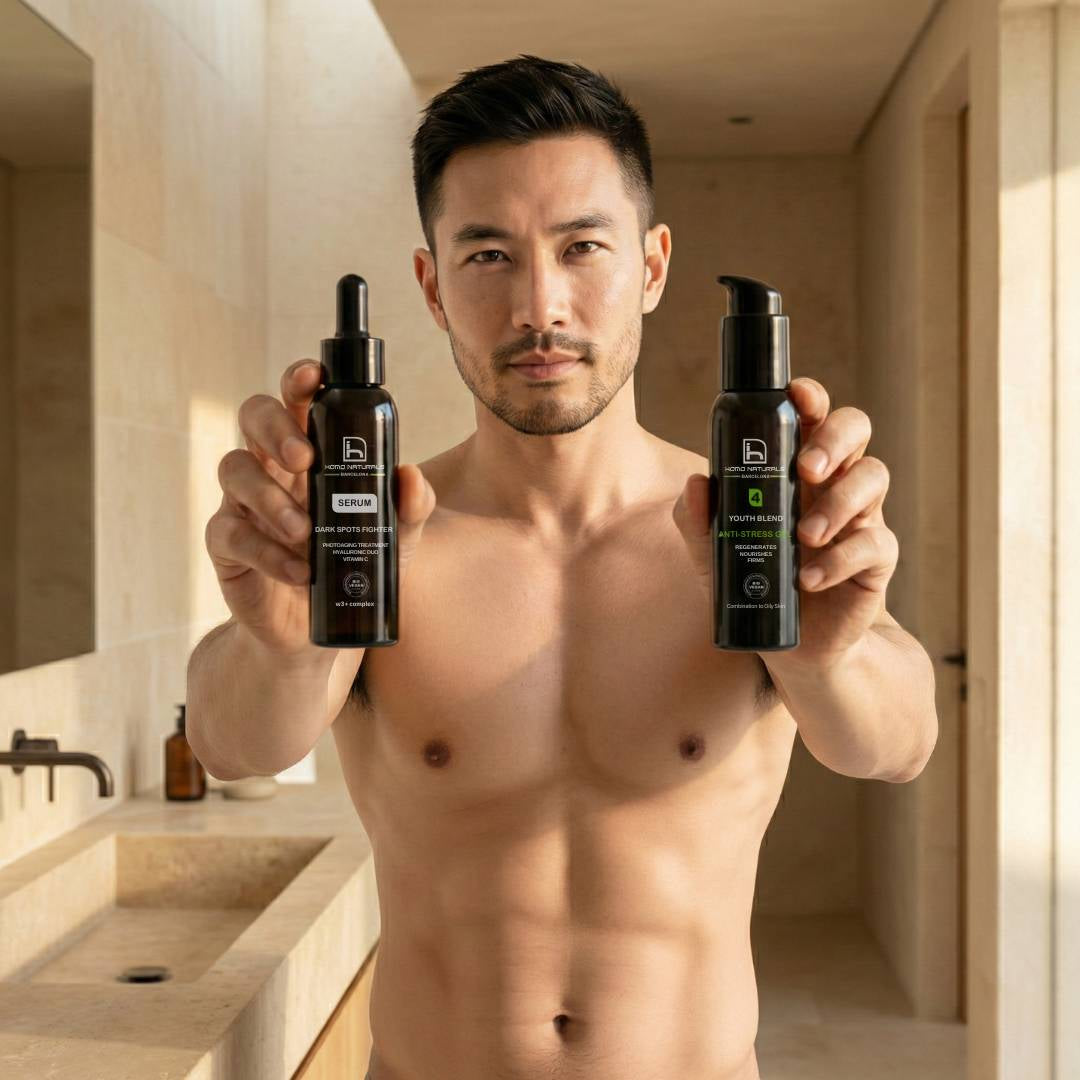 Kit antiarrugas para hombre con piel grasa, sérum facial y crema antiarrugas hombre para reducir arrugas, controlar el exceso de grasa y mejorar el cuidado facial del hombre