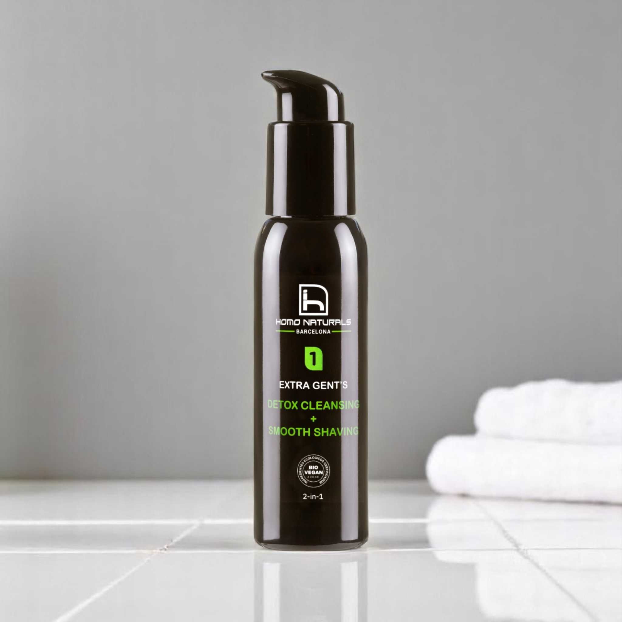 Limpiador facial para hombre. pH 5. Sin sulfatos. Natural, ecológico y vegano.