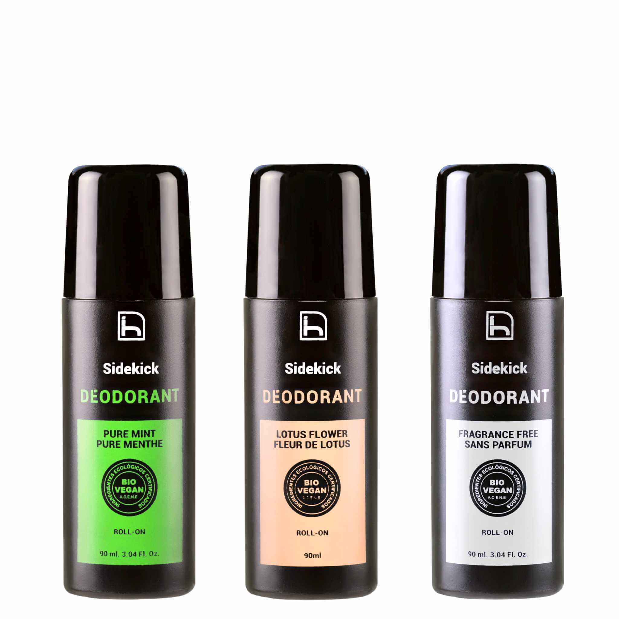 Mejores desodorantes para hombre sin aluminio y sin alcohol. Formato roll-on con potente fórmula eficaz contra malos olores. Sin parabenos. Certificación Bio + Vegan.