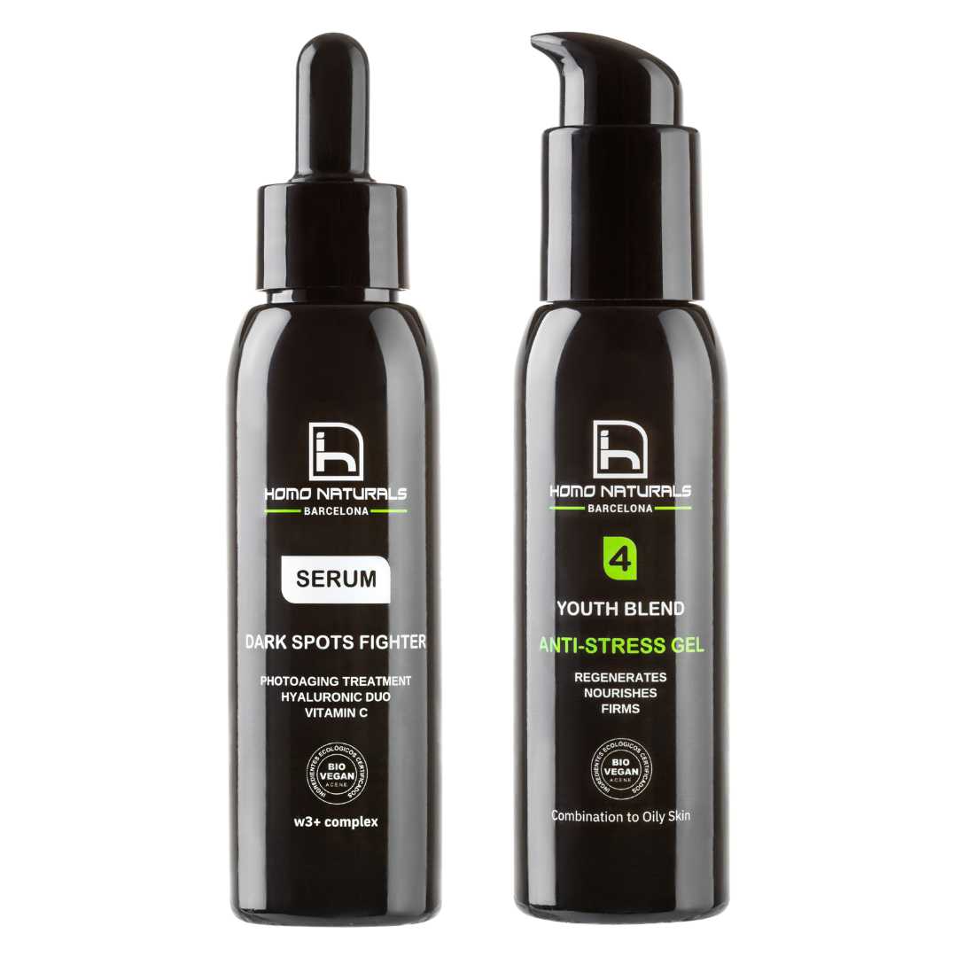 Kit de cuidado facial para hombre con serum antiedad y crema antiarrugas hombre piel grasa