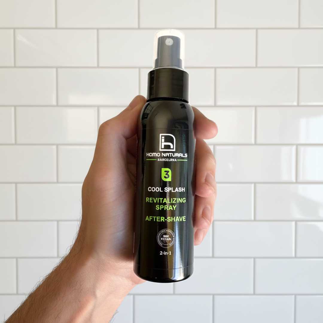 Tónico facial para hombre y after shave sin alcohol para hombre. Natural, ecológico y vegano. Con extractos botánicos. Calmante y dermoprotector.