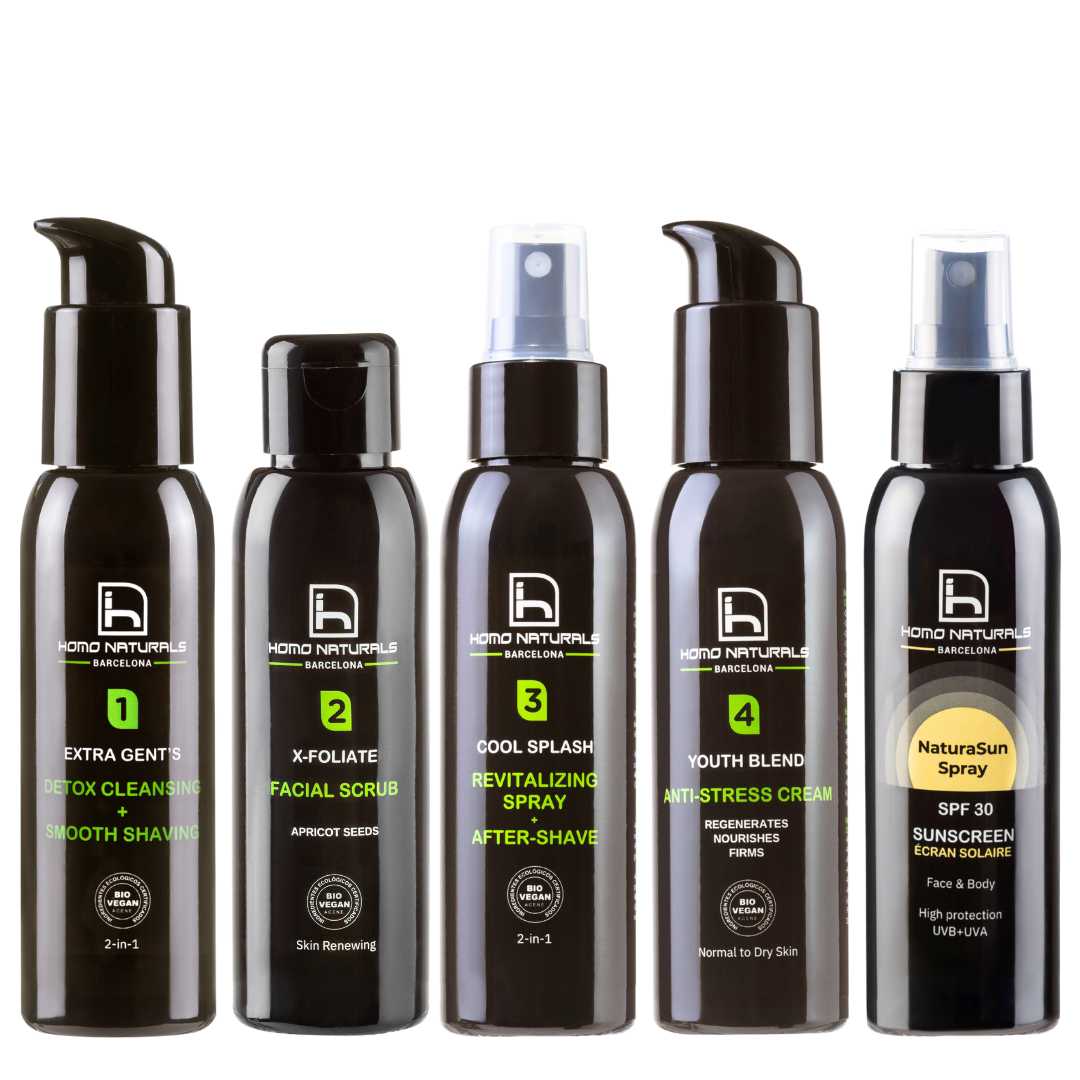 Tratamiento facial con crema antiarrugas hombre con protección solar