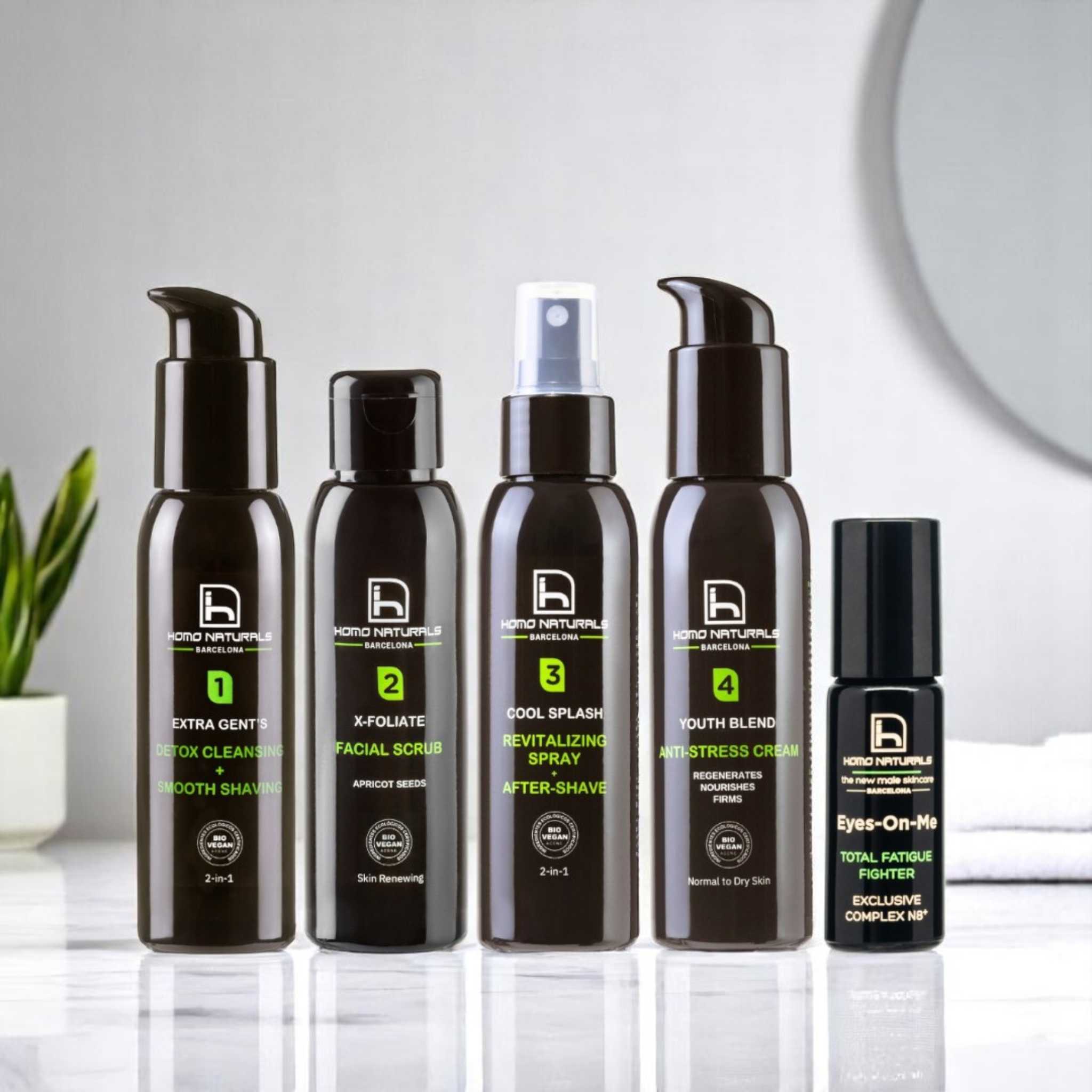 Tratamiento facial hombre con crema antairrugas hombre y con corrector de ojeras para hombre