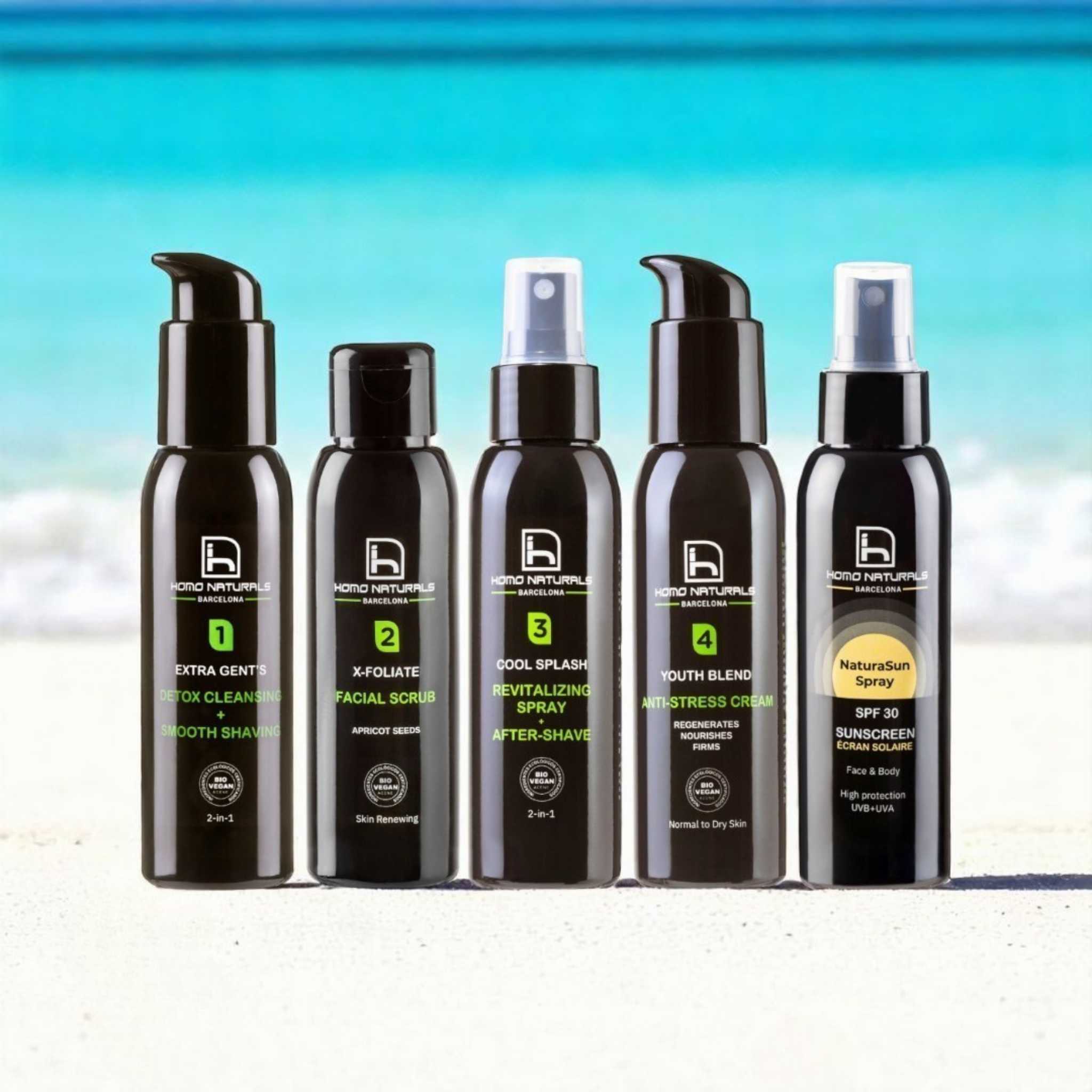 Tratamiento facial crema antiarrugas hombre con protección solar