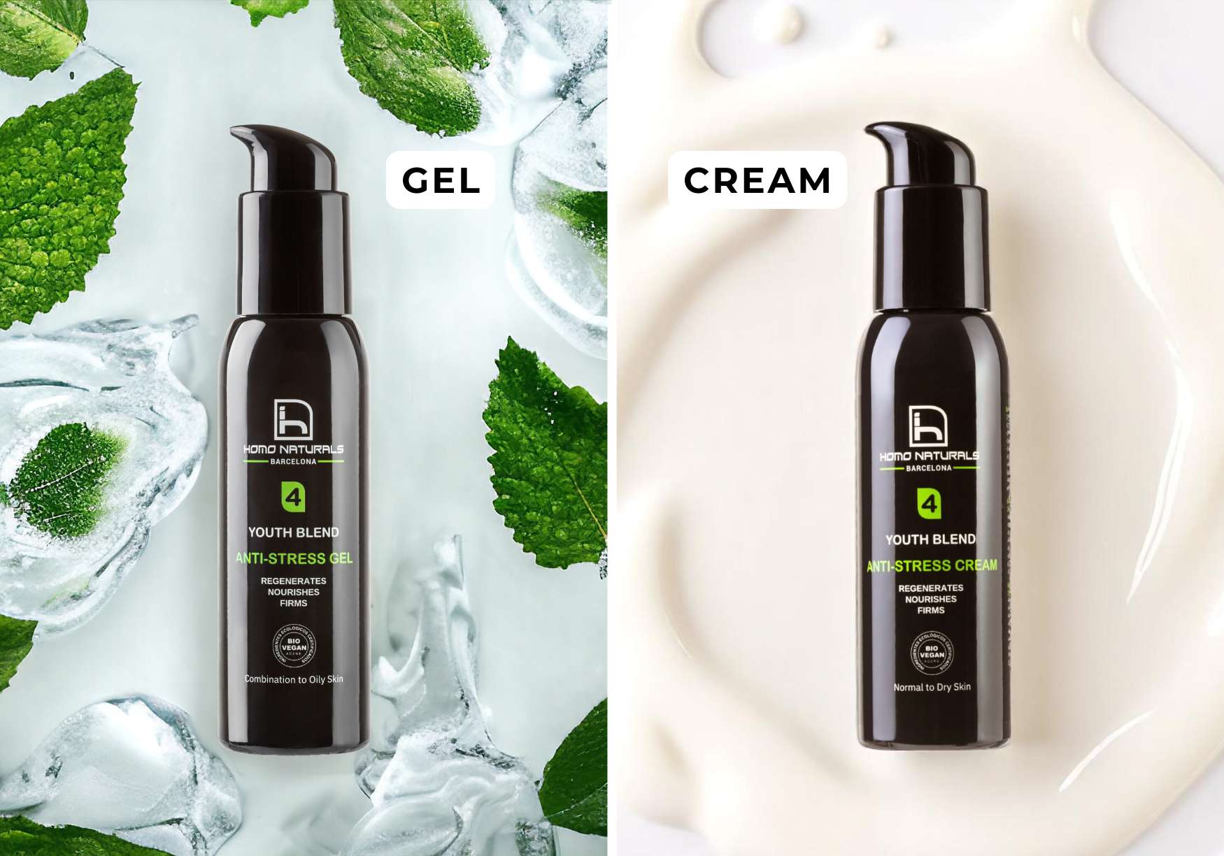 Cremas antiarrugas naturales para hombre. Con Bakuchiol, el retinol natural y ácido hialurónico. Con vitamina C. Tratamiento antiedad para hombres.