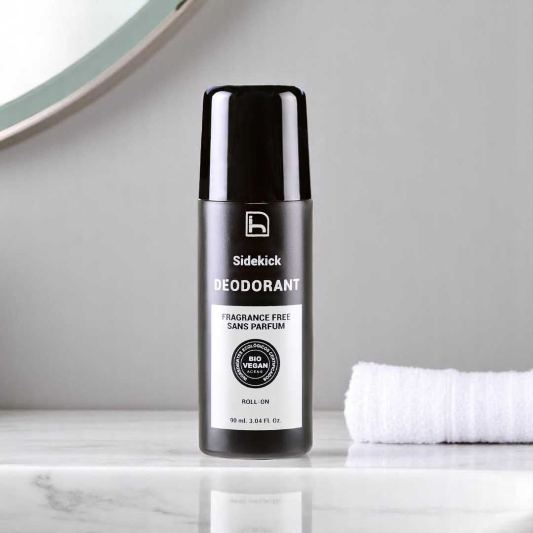 Desodorante natural para hombre sin perfume. Roll on sin aluminio y sin alcohol. Potente fórmula antibacteriana 24 horas. Sin parabenos.
