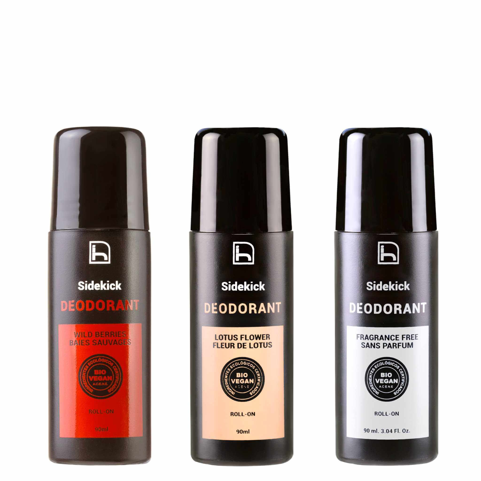 Desodorantes sin aluminio para hombre. Roll on natural y sin alcohol. Fórmula antibacteriana contra el mal olor. Certificado bio + vegano. Sin parabenos. 