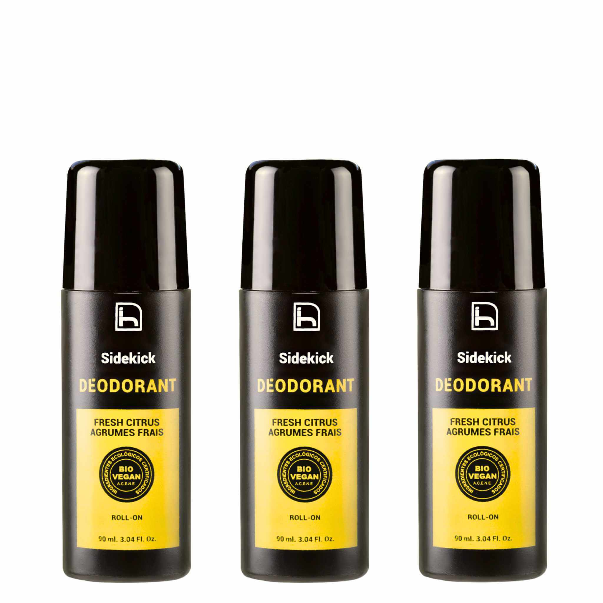 Desodorantes naturales para hombre sin alcohol y sin aluminio. Roll on antibacteriano eficaz contra malos olores. Sin parabenos. Fórmula certificada bio y vegana. 