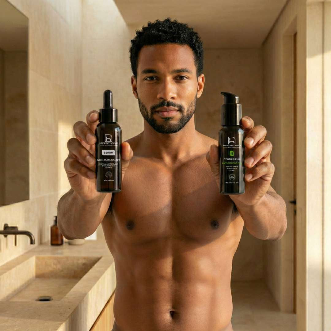 Kit antiarrugas para hombre con piel seca, sérum facial y crema antiarrugas hombre para reducir arrugas, hidratar y mejorar el cuidado facial del hombre.