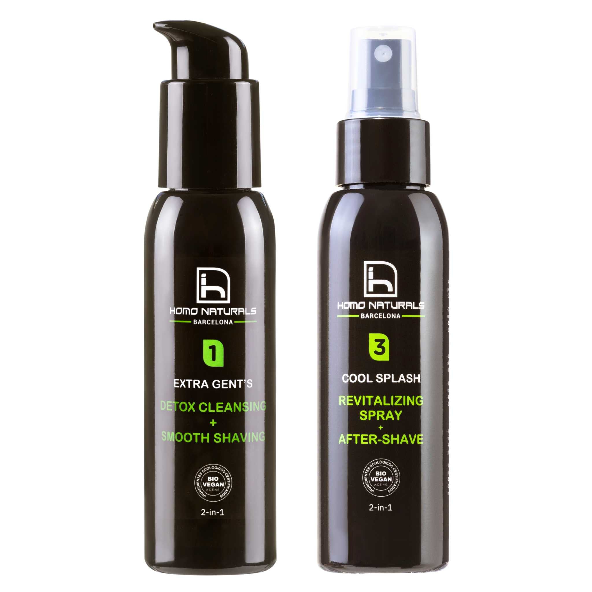 Kit de afeitado para hombre con crema de afeitado natural y after shave sin alcohol.
