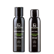Productos de cuidado íntimo masculino: jabón íntimo natural y crema íntima calmante para hombre