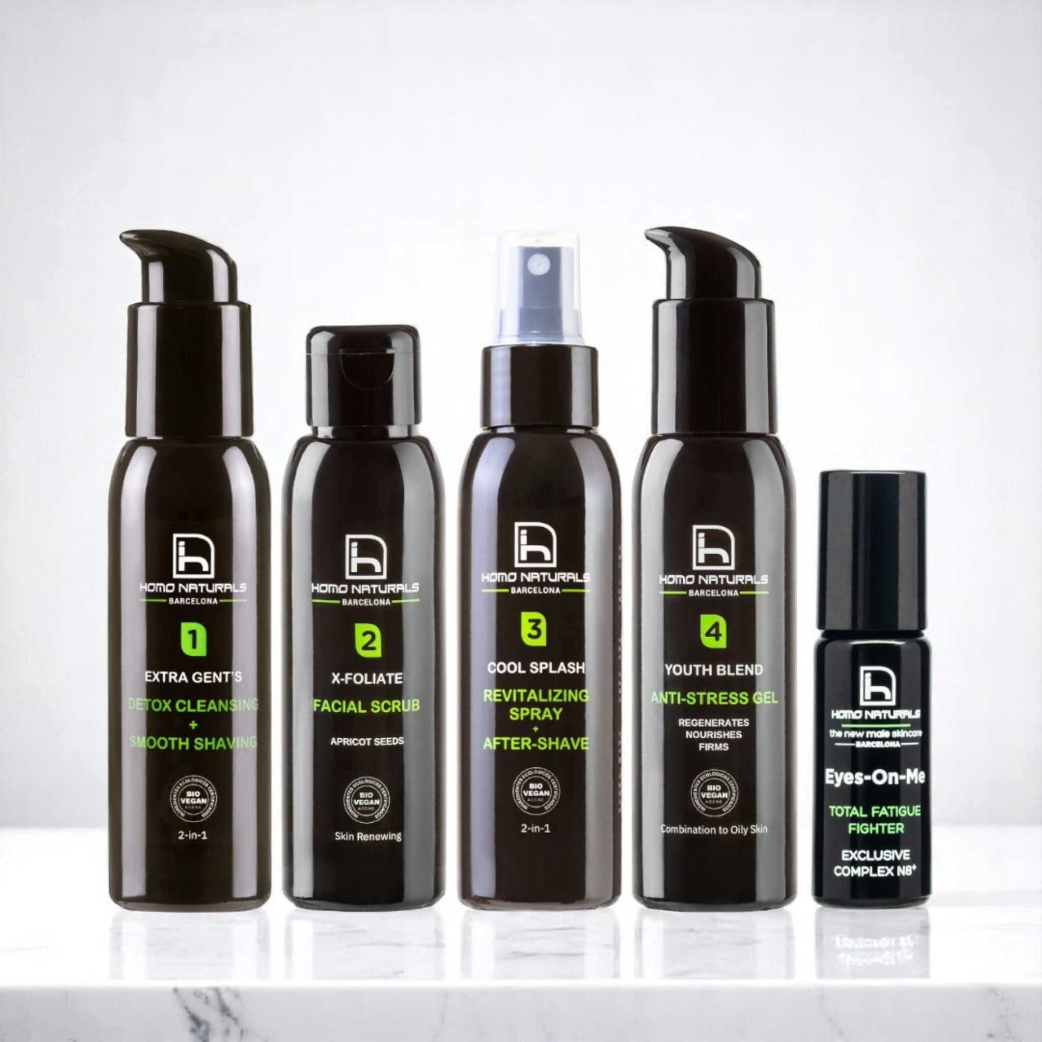 Tratamiento facial para bolsas del contorno de ojos del hombre