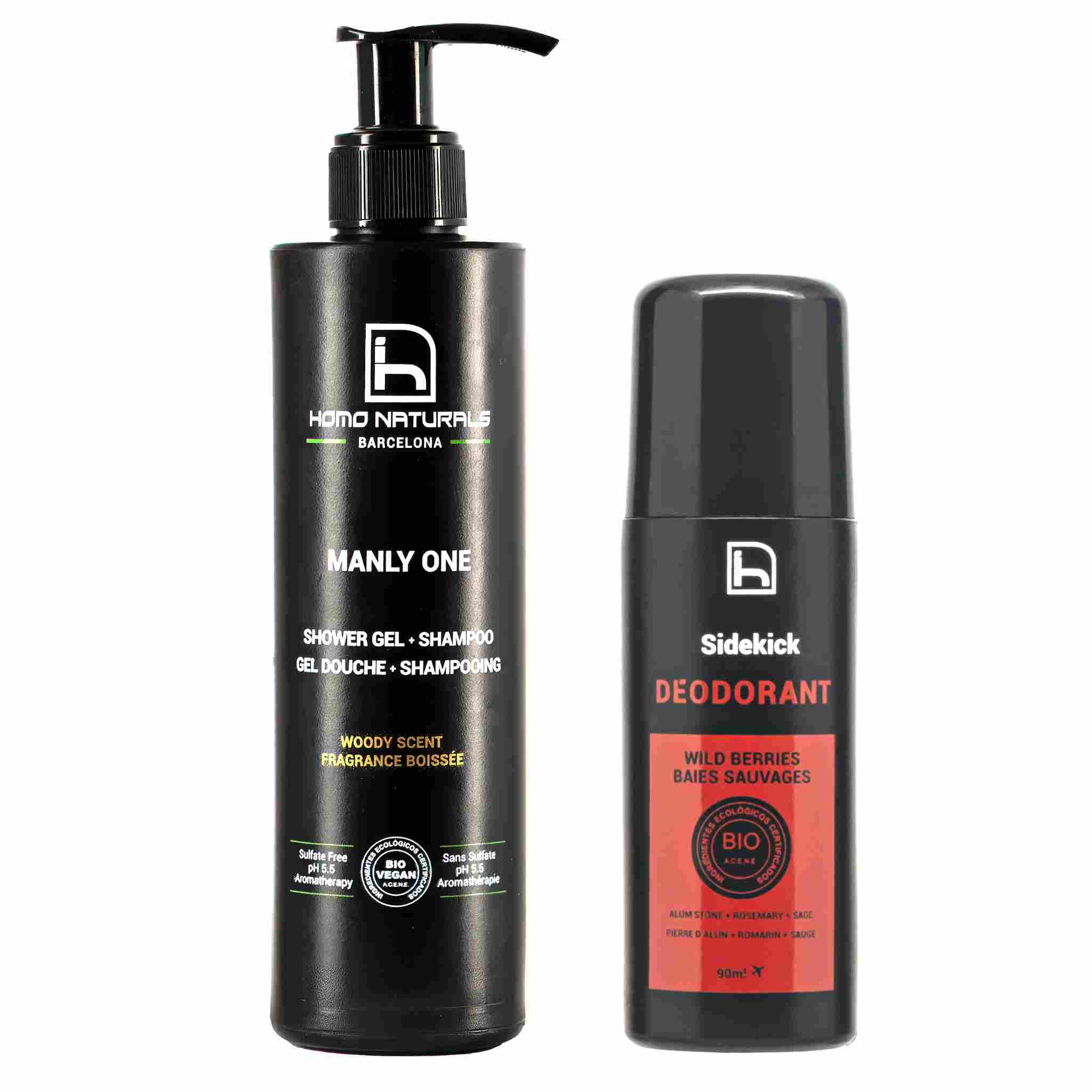Bio deodorant for men and shower gel
