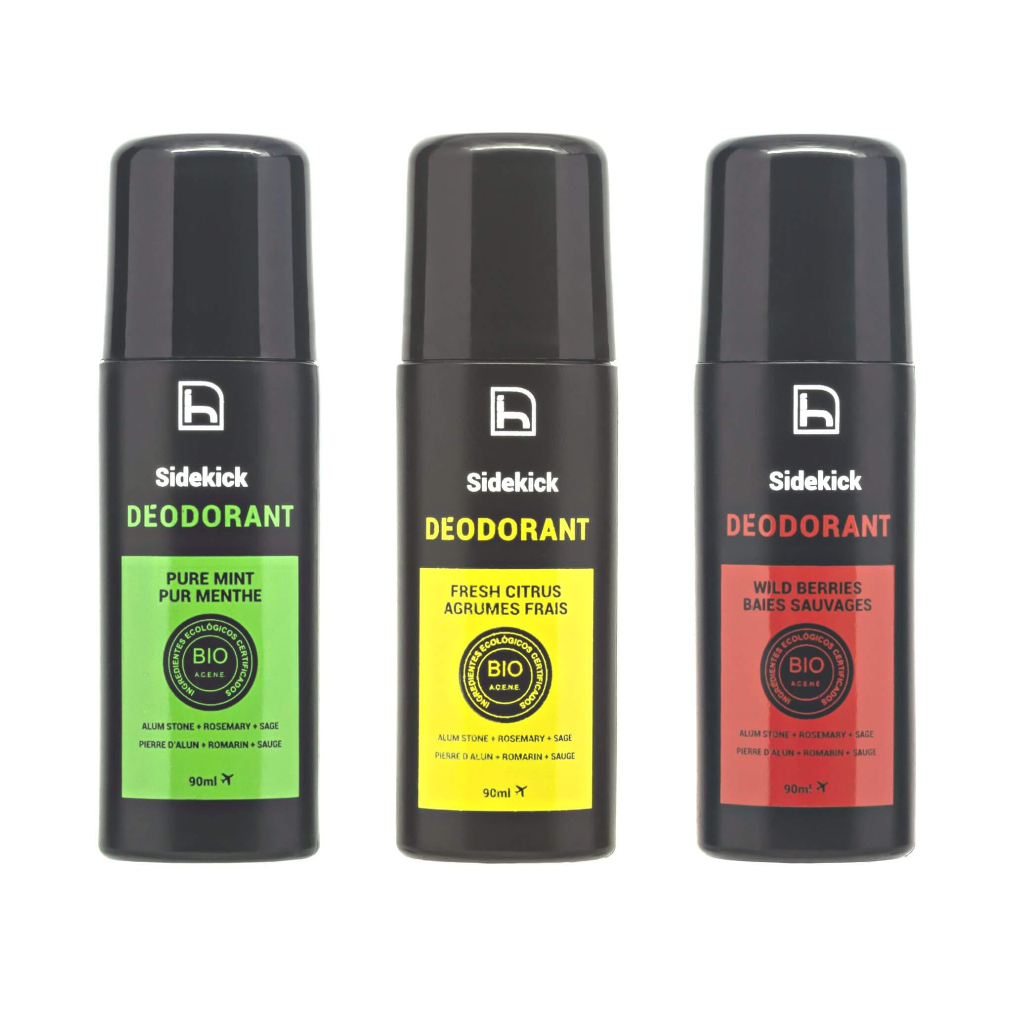 Natural roll-on deodorants. Without aluminum and without alcohol