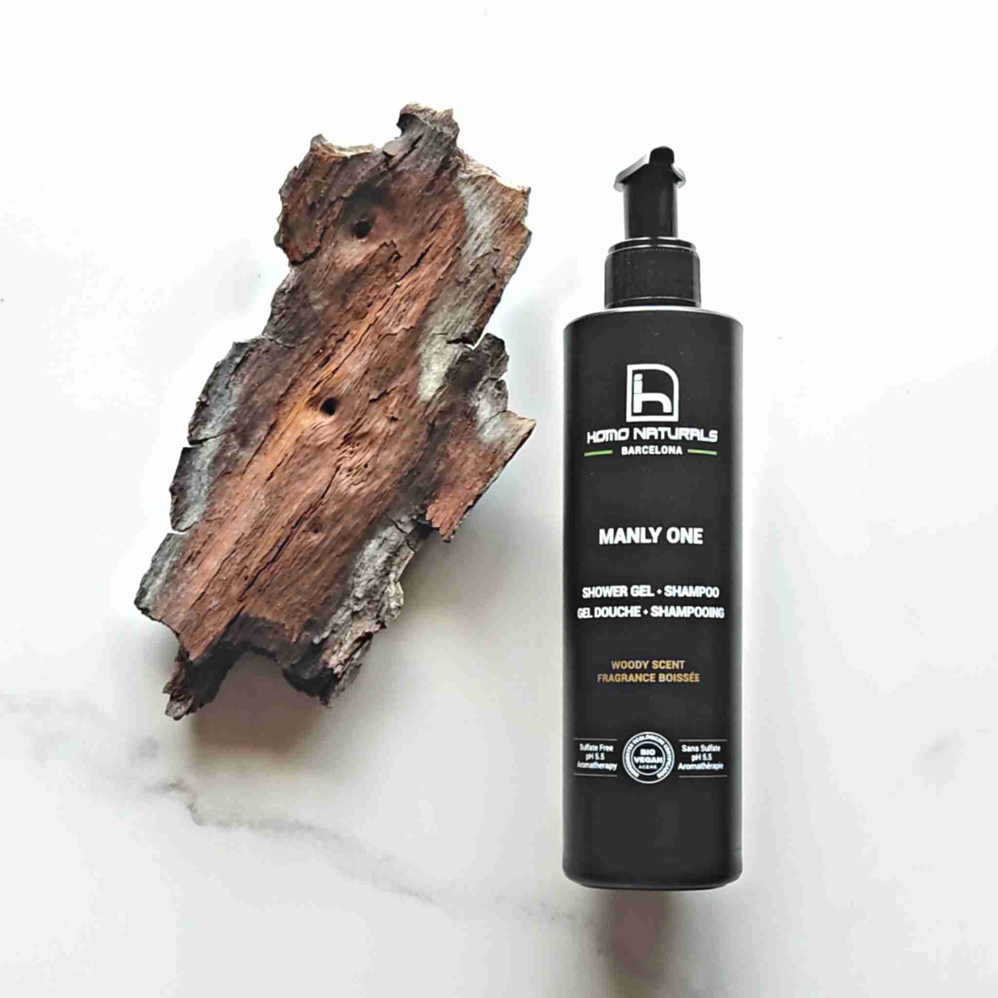 Gel douche écologique pour homme. Sans sulfates. Bio + Végétalien