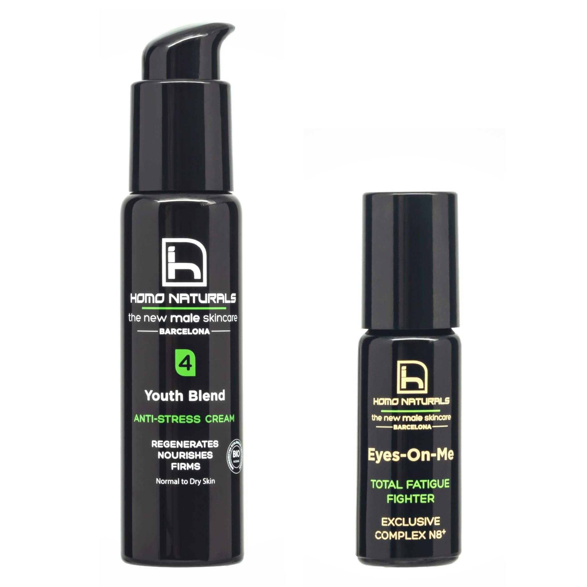 Anti-wrinkle cream for men and eye contour to remove dark circles