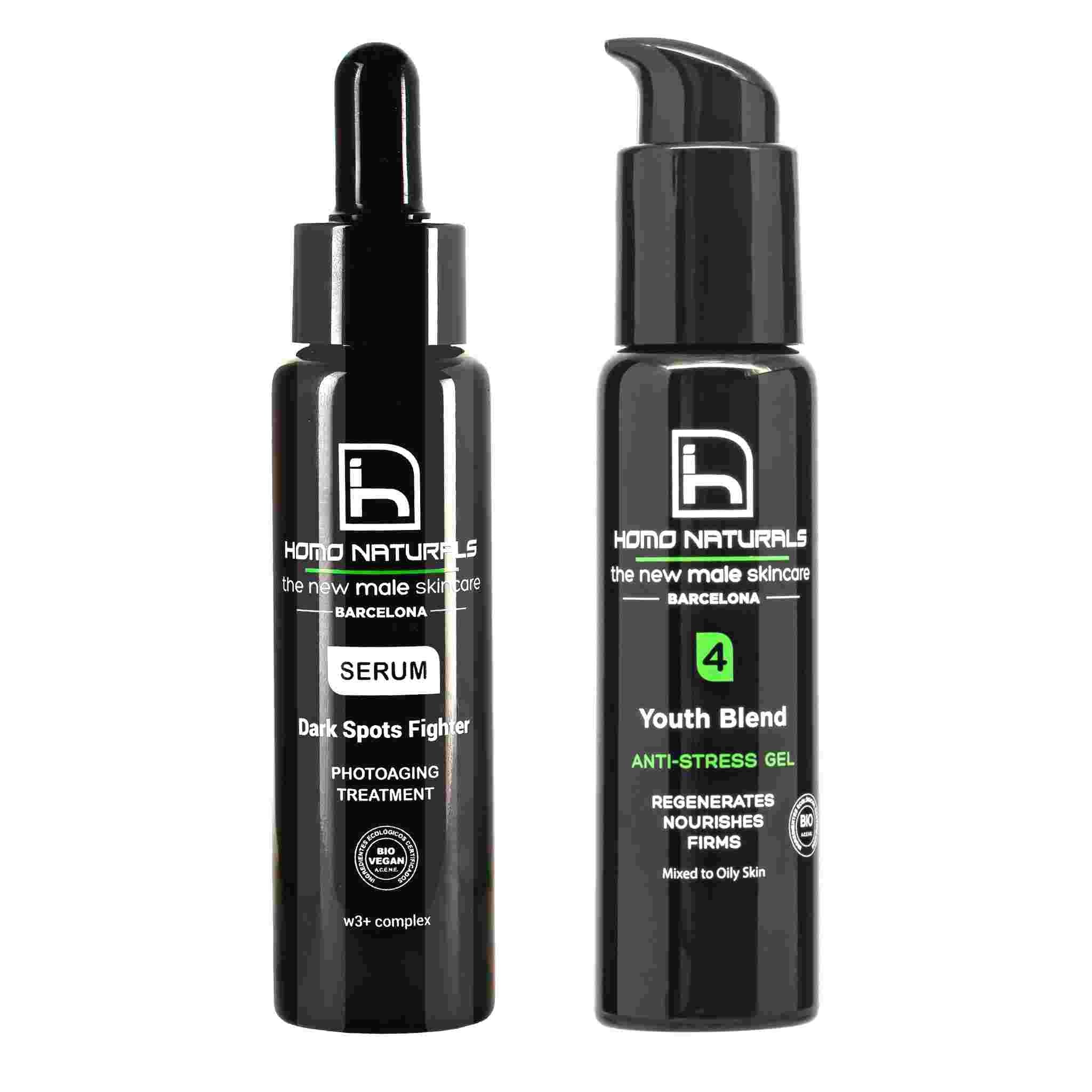 Anti-aging serum for men and anti-wrinkle cream for oily skin
